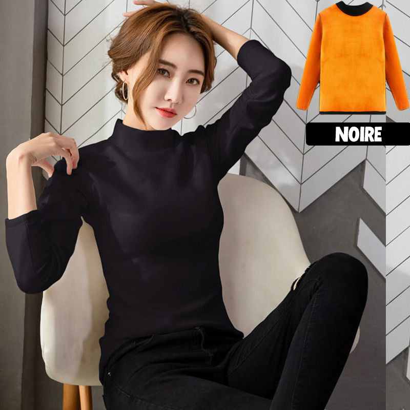 Pull thermique intérieur fourrure