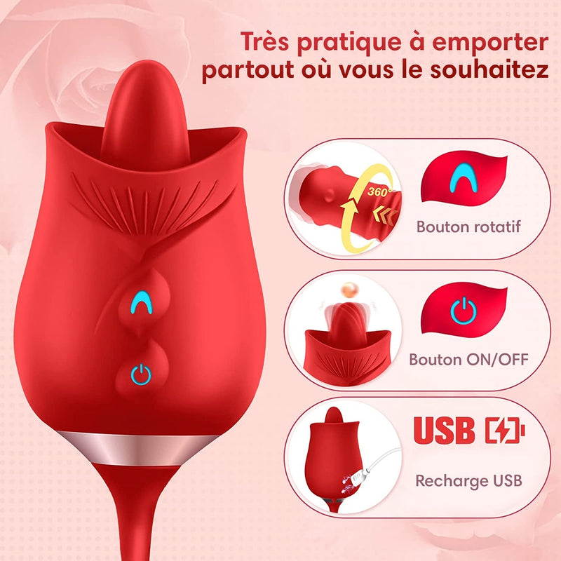 ROSE VIBRATOR - Sextoys 3 en 1